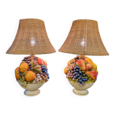 Grande paire de lampes céramique design italie 70'80'