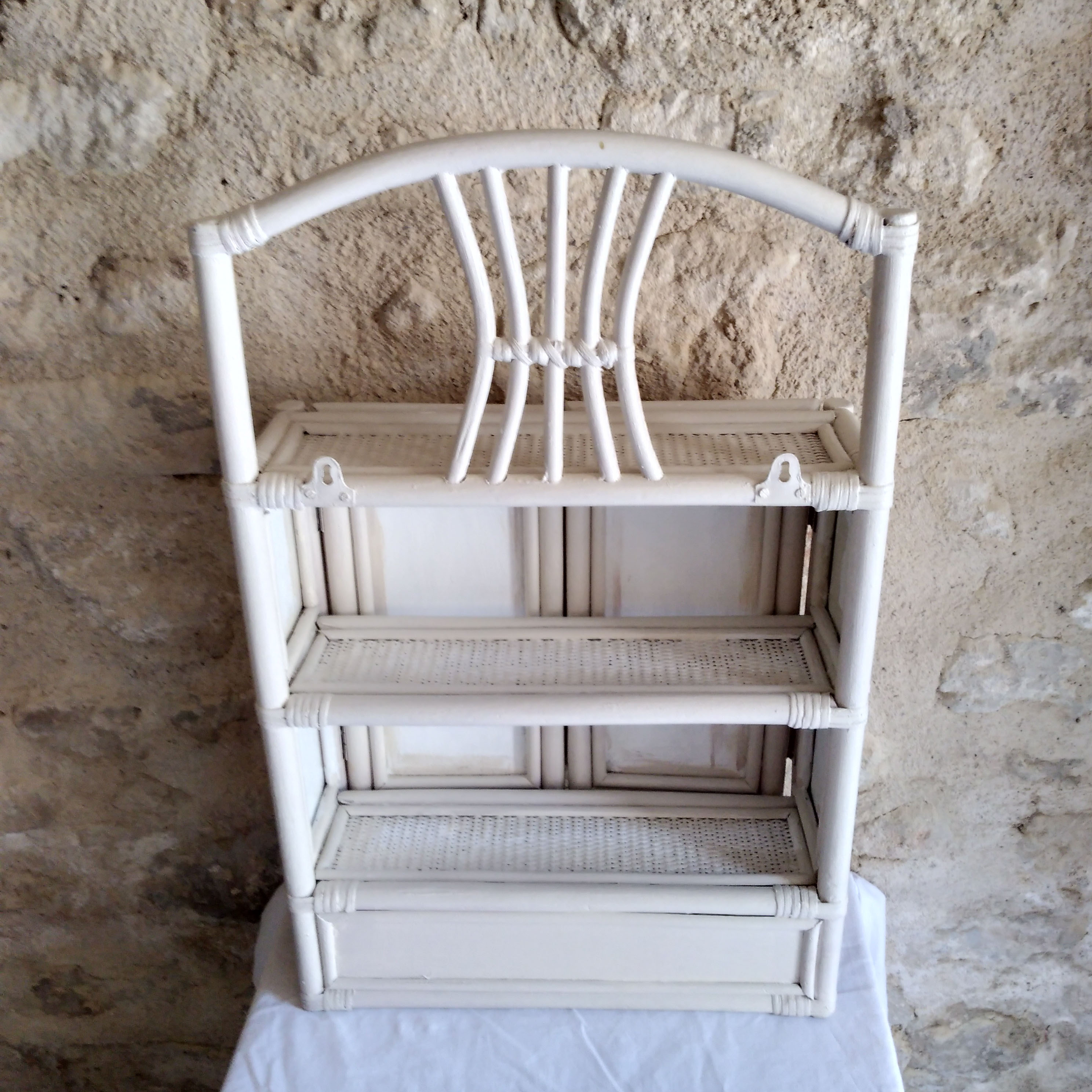 1970 rattan medicine cabinet