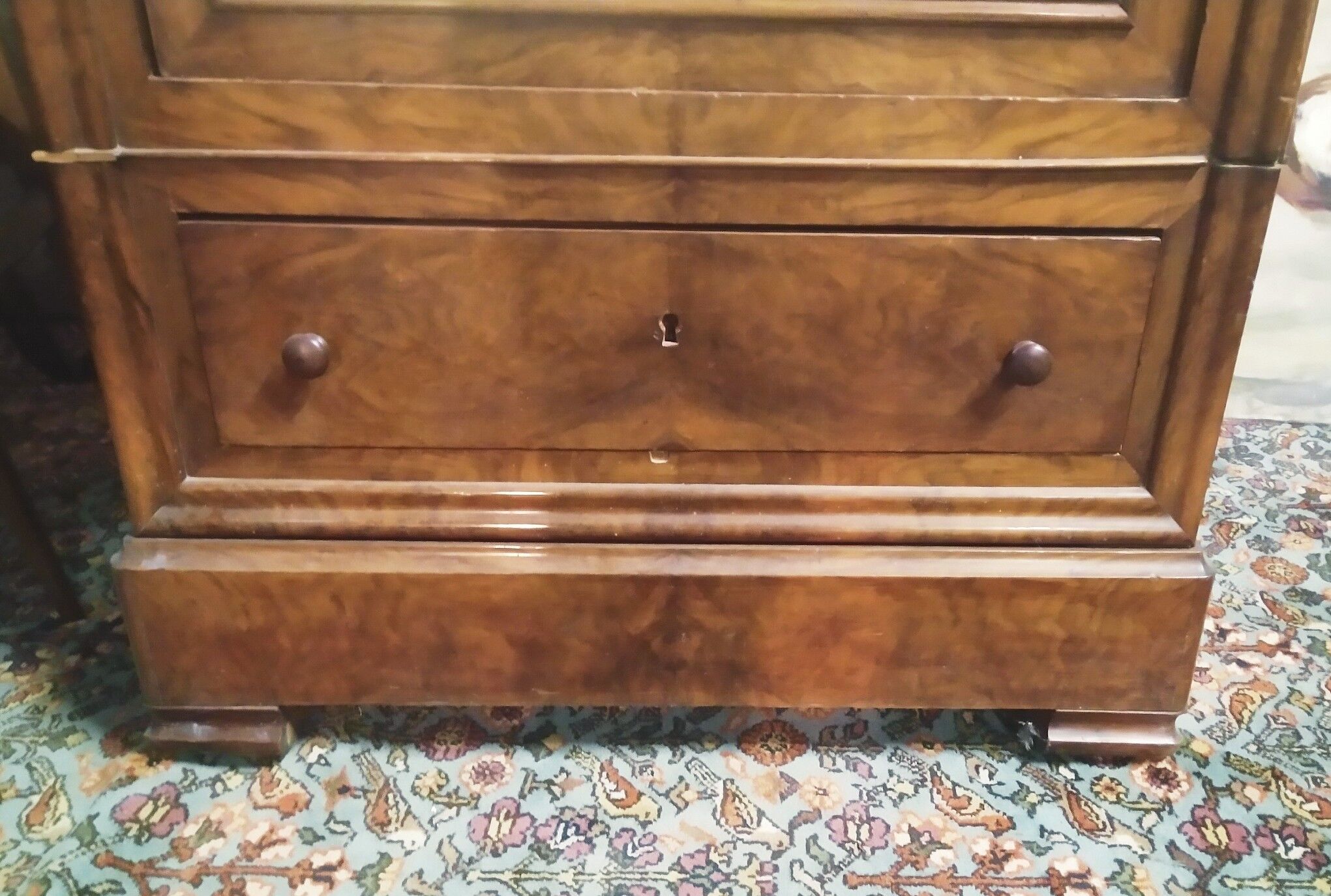 Louis Philippe wardrobe in walnut bramble