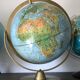 Globe Earth Scanglobe 1960 in relief, paper map and brass footing