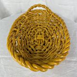 Ocher-colored ceramic basket
