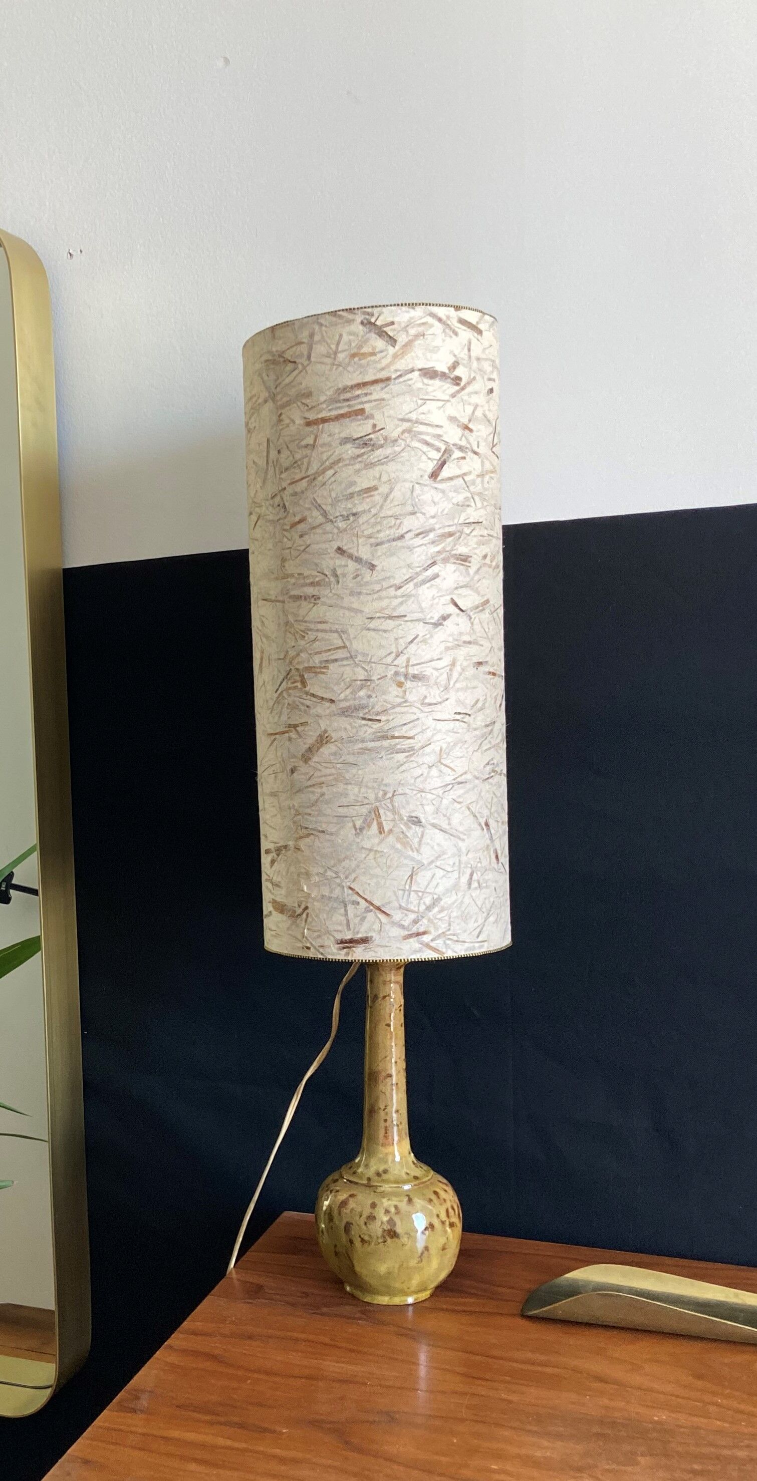 Lampe vintage céramique tuilerie normande Comptet Bavent 50 60 vintage