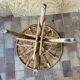 Round table in vintage chestnut