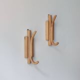 Porte-manteaux muraux vintage en bambou du milieu du siècle