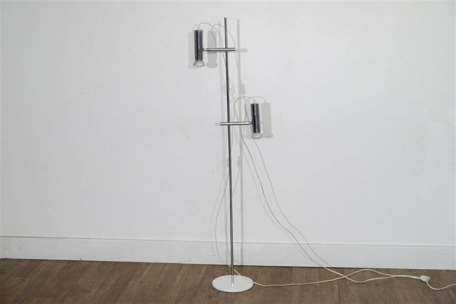 1970s designer floor lamp with 2 lights