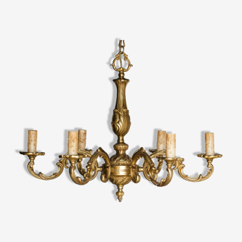 Bronze chandelier with 6 arms of light