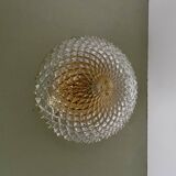 Vintage glass globe wall or ceiling light with diamond point.