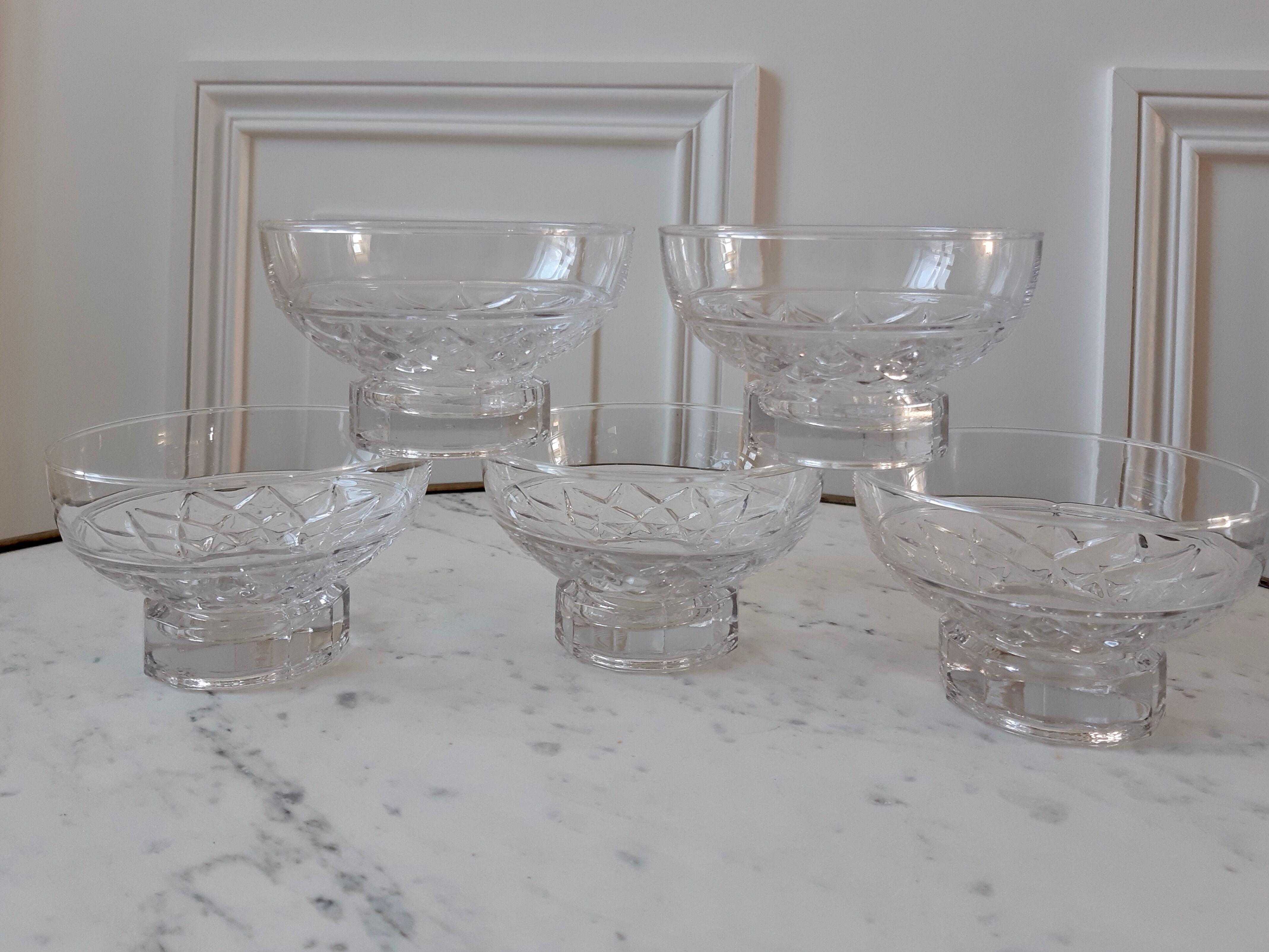 Lot of 5 crystal champagne glasses 50-60