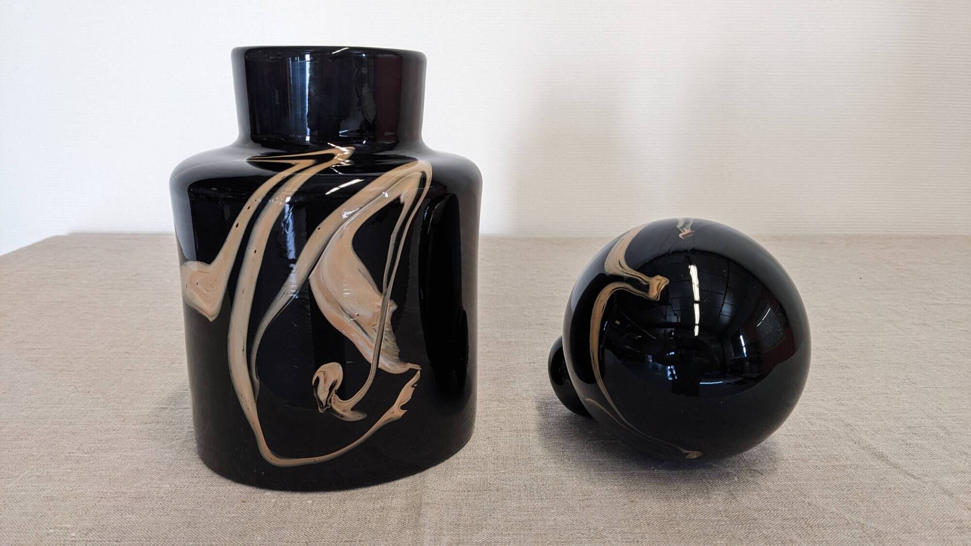 XL bottle or vase by Bob le Bleis for Maure Vieil glassworks circa 1970