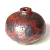 Vase boule en grès pyrité, années 70