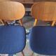 Pair of teak dining chairs with navy blue covers, Denmark 1960s