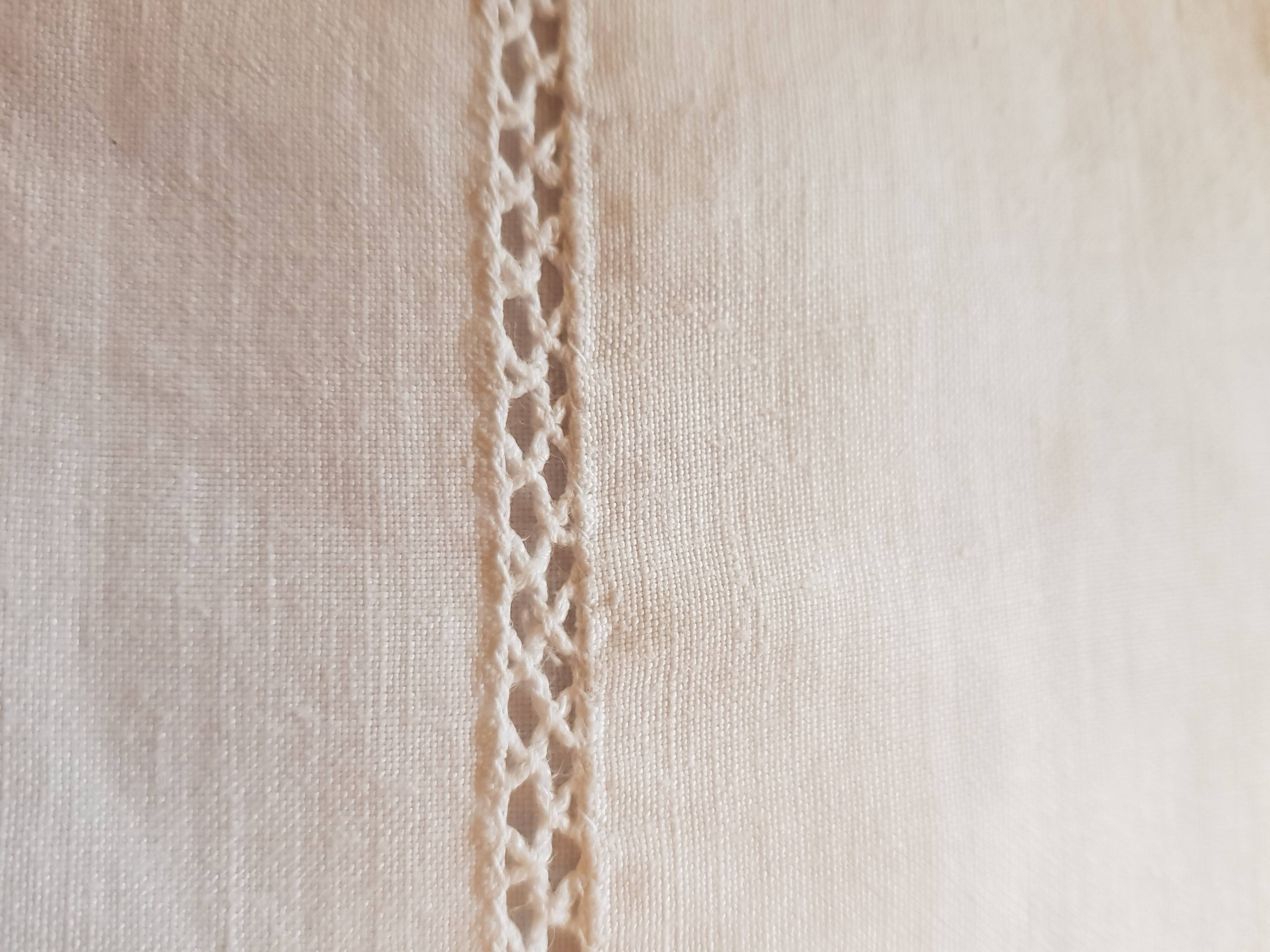 Linen sheet with openwork