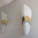 Pair of glass and metal wall lights AGE, 1980s, Italy