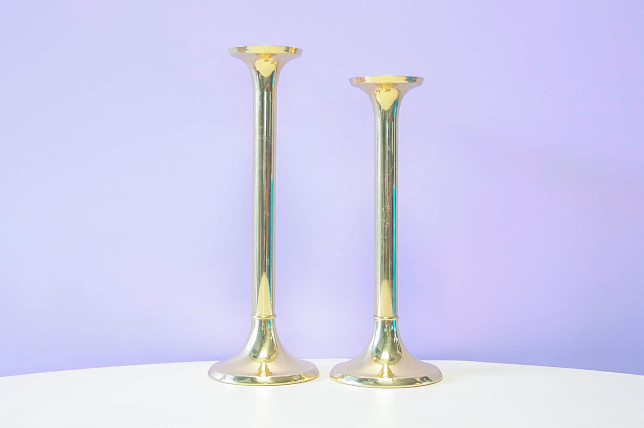 Ensemble de 2 candélabres en laiton G.V. Harnisch