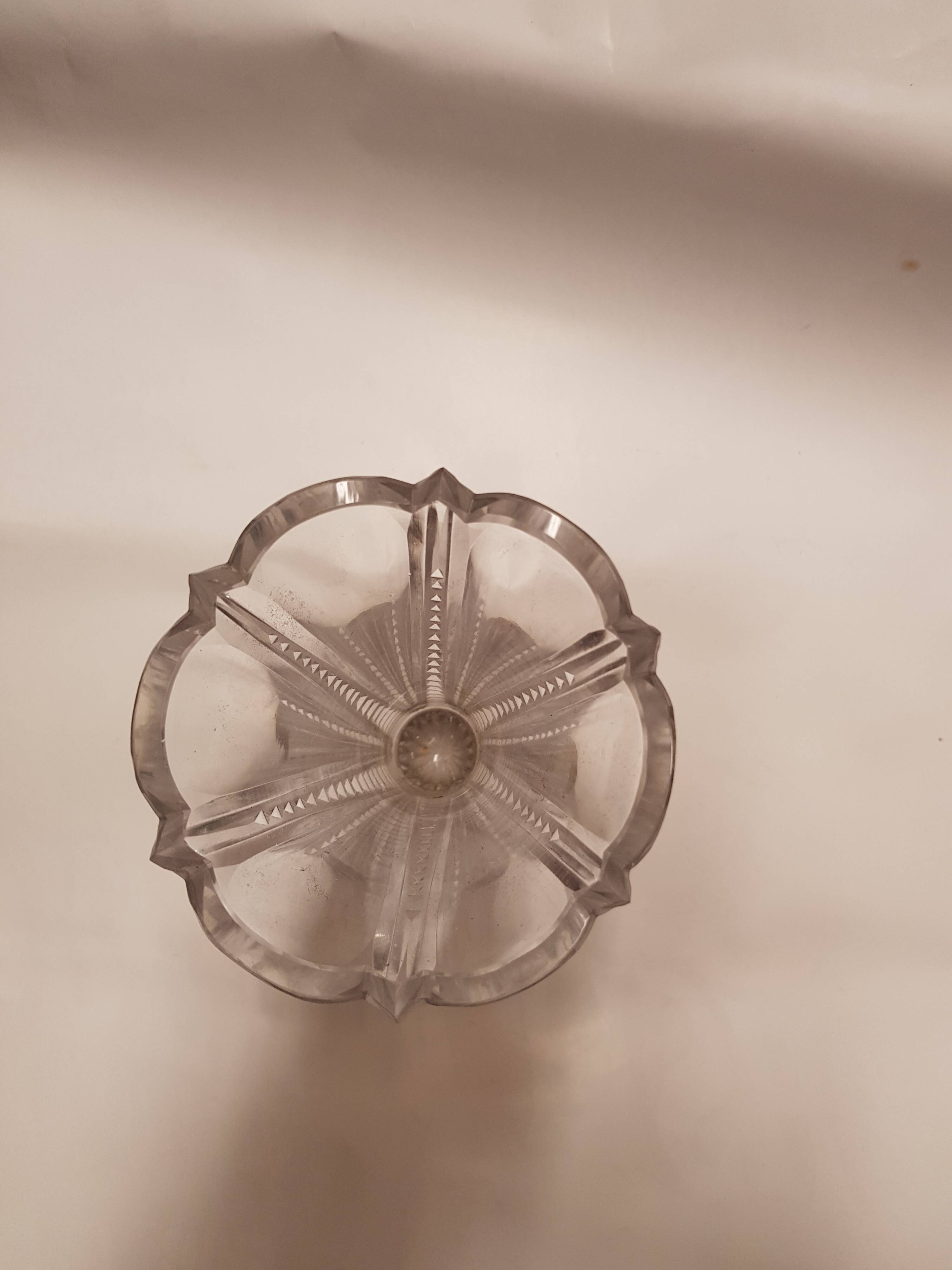 Vase cristal et argent 1930