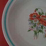 Hollow earthenware dish Saint Amand early twentieth floral decoration