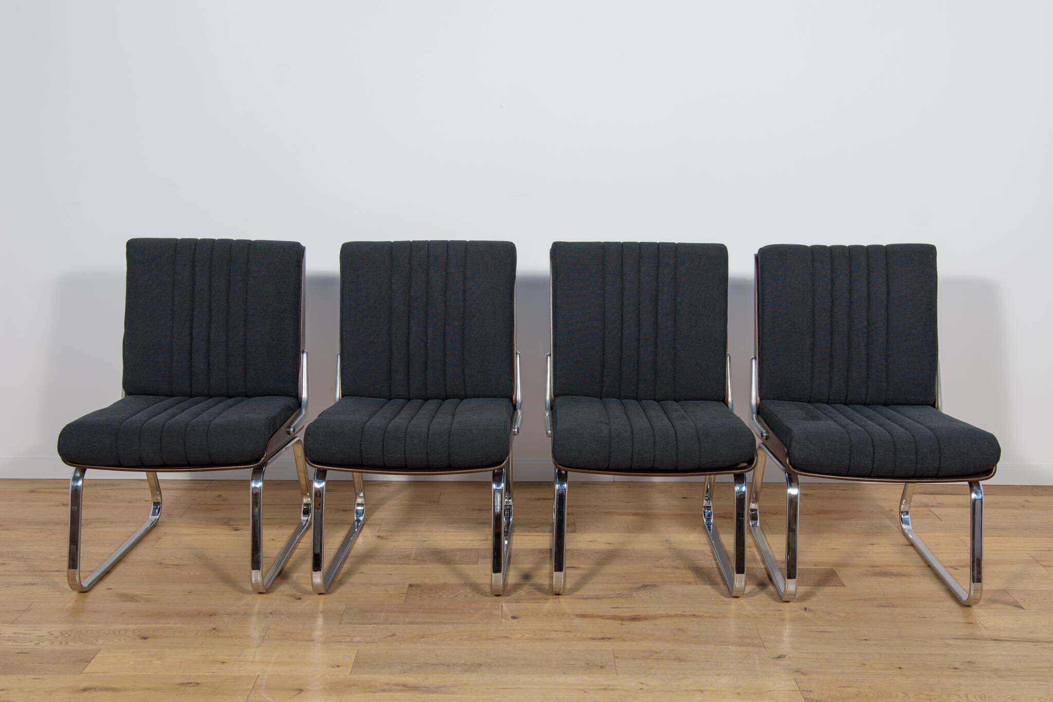Chrome & Rosewood armchairs, Gordon Russell, United Knigdom, 1970s.
