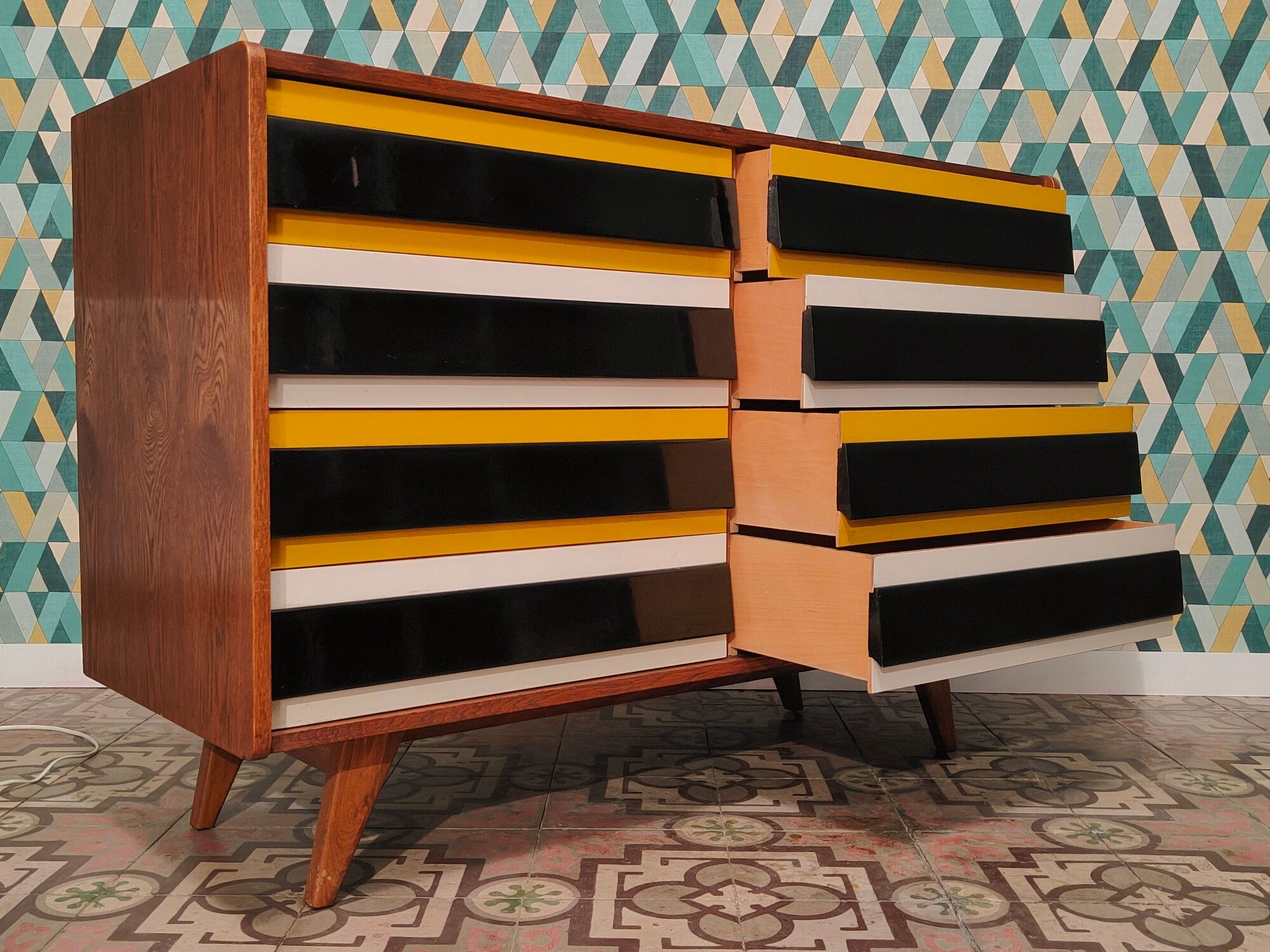 Chest of drawers U 453 Yellow by Jiri Jiroutek for Interier Praha, old edition from 1962