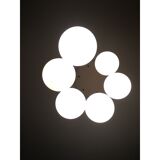 Suspension waterfall 6 balls in opaline - vintage 60s