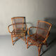 Paire de fauteuils en rotin 1930