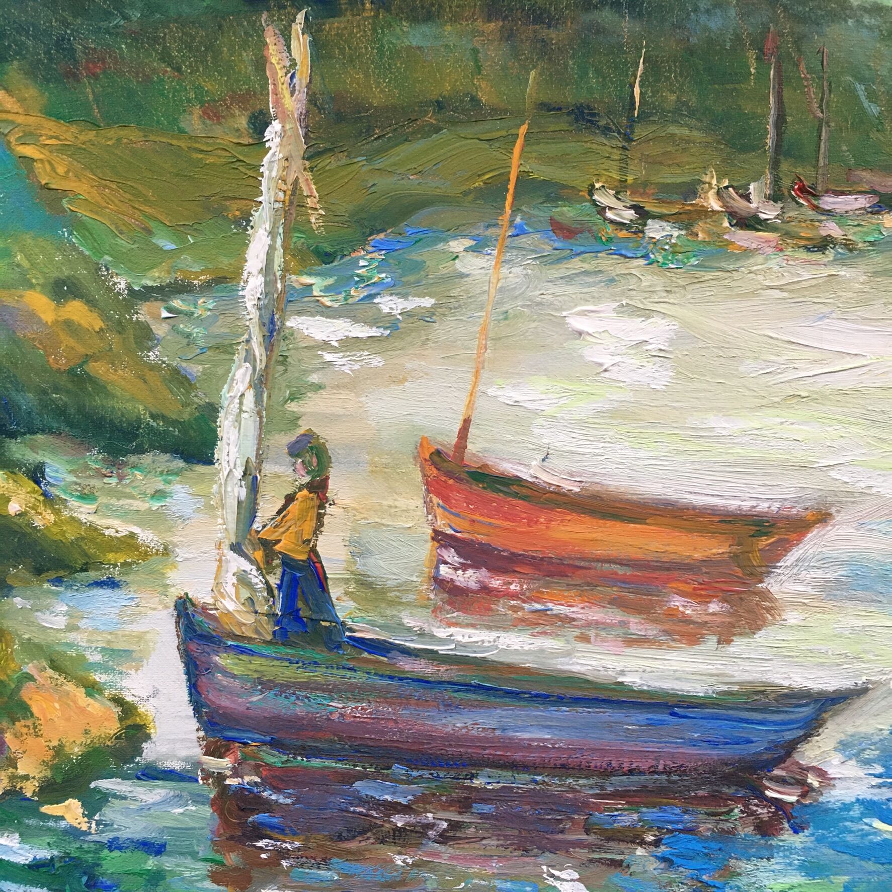 Colorful seaside painting