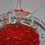 Lustre vintage design italien en verre coloré 8 branches