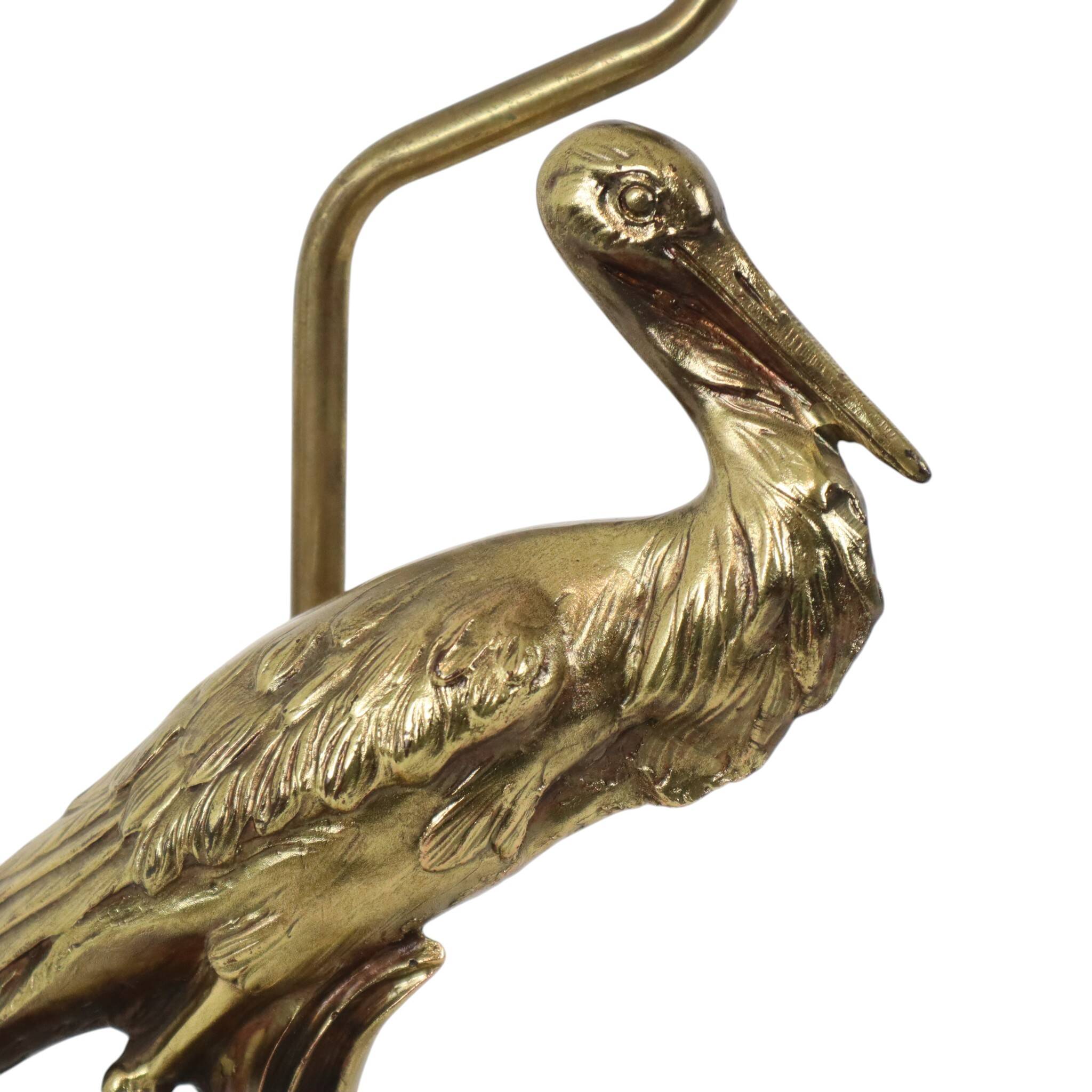Vintage Gold Stork Lamp Hollywood Regency 40cm