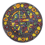 Flat fat lava, ethnic decor, West Germany, signed