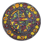 Flat fat lava, ethnic decor, West Germany, signed