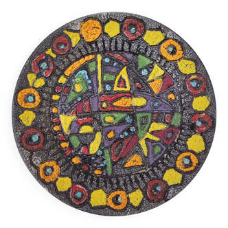 Flat fat lava, ethnic decor, West Germany, signed