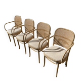 4 curved wooden dining chairs