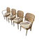4 curved wooden dining chairs
