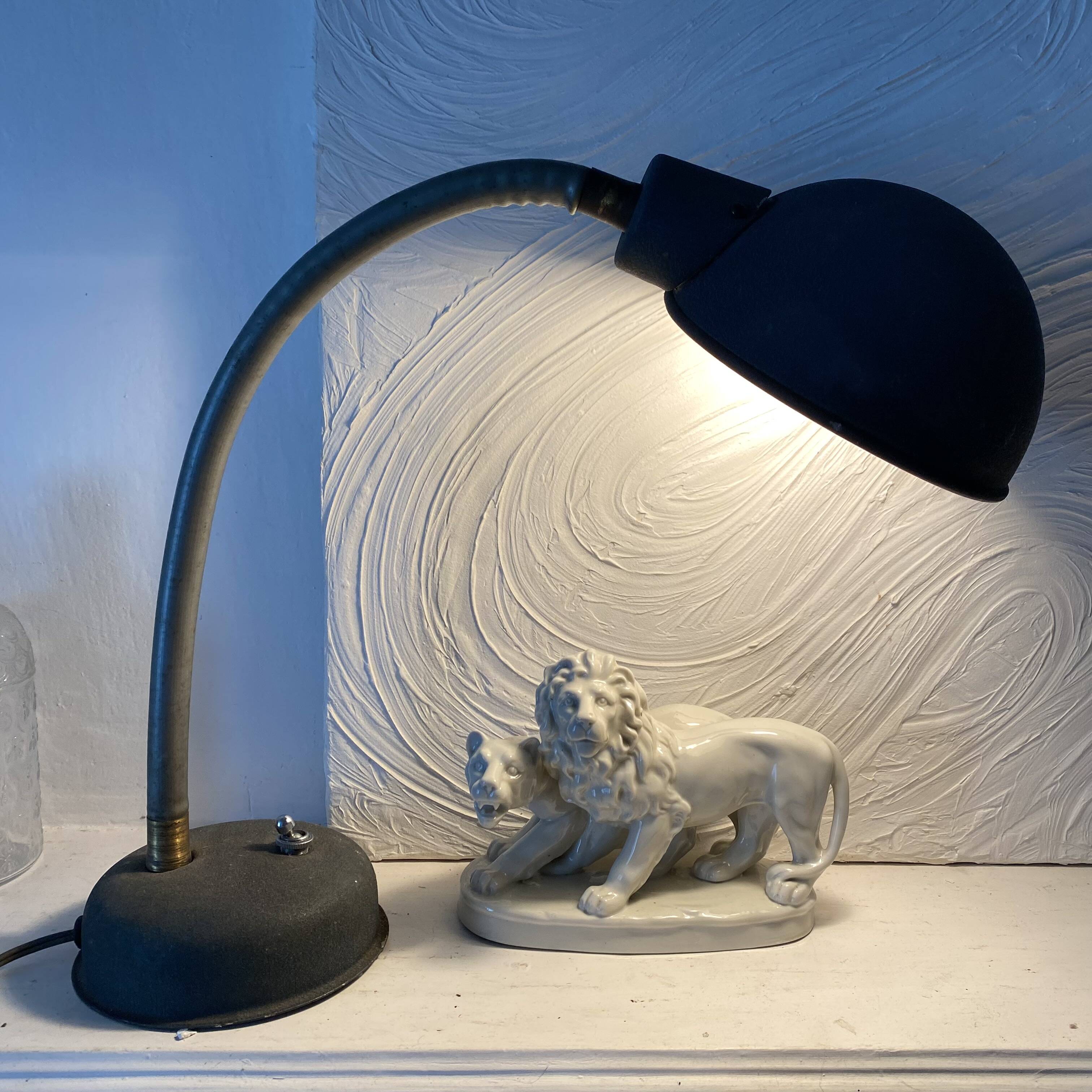 1950s Army Industrial Desk Lamp