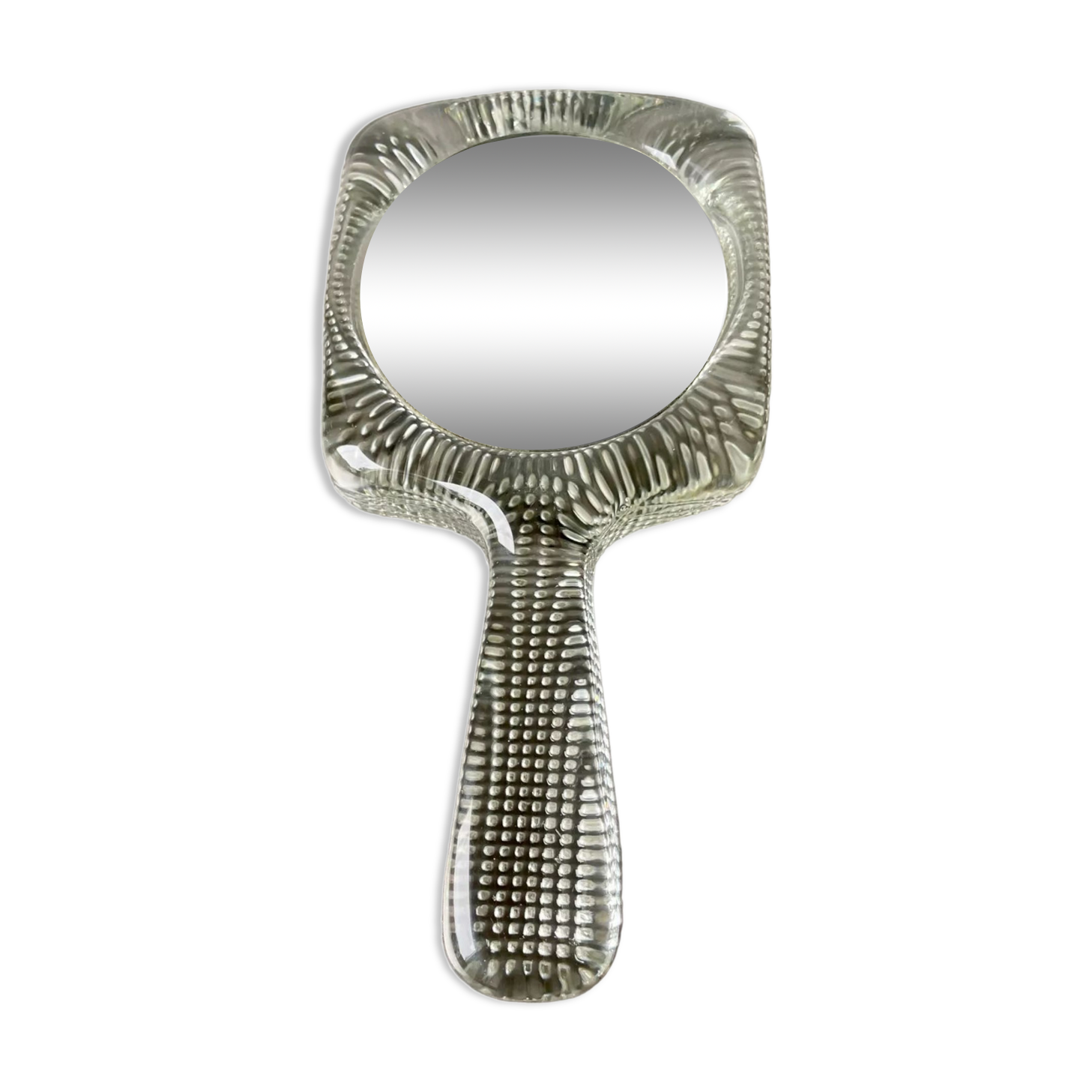 Handheld glass mirror Swedish design 1960's