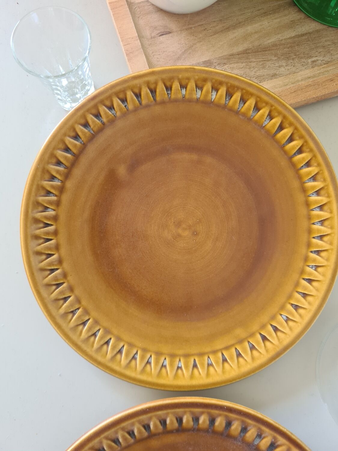 Vintage ceramic plate pair honey - Kera Vitral, Czechoslovakia