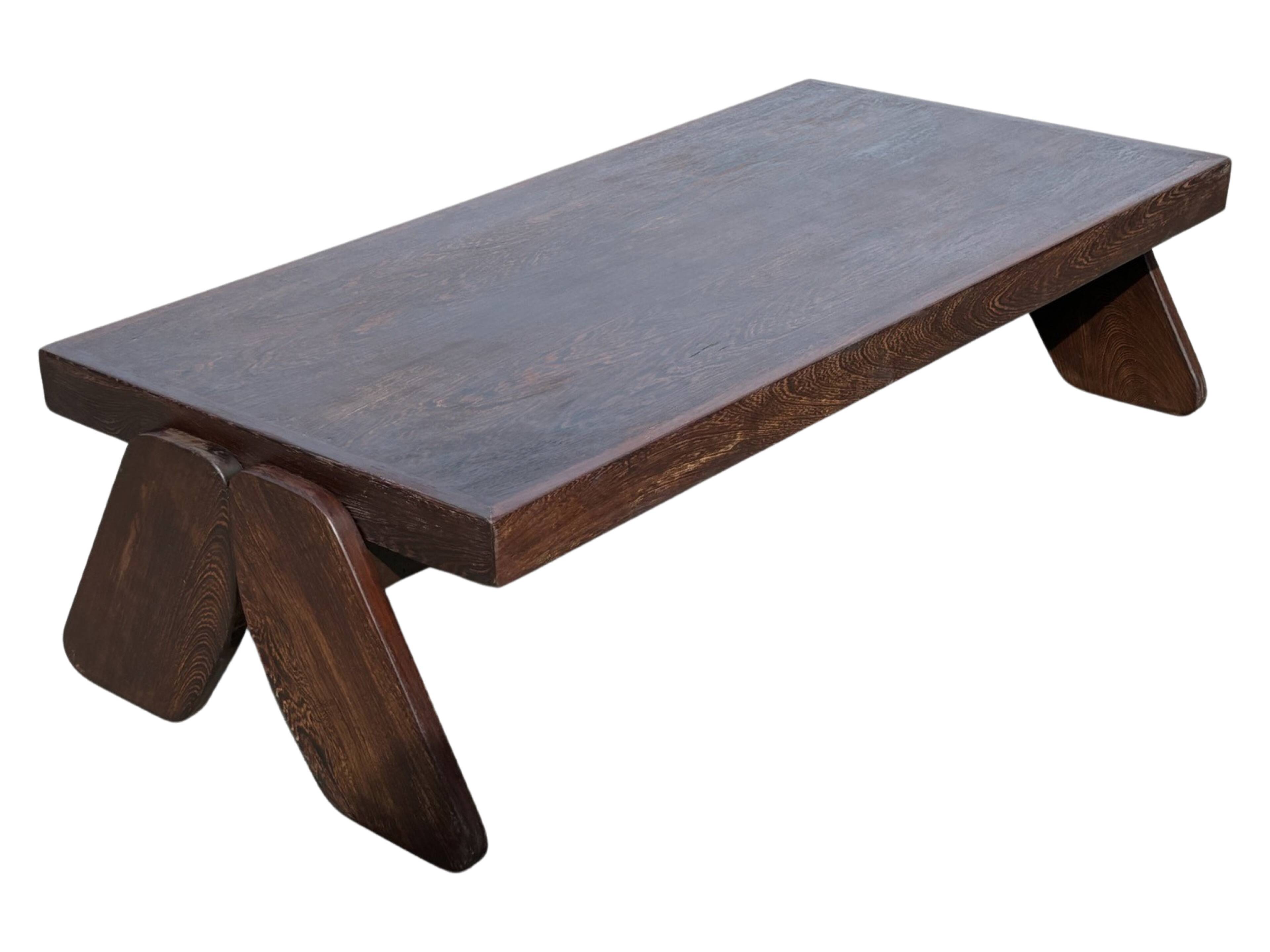 Vintage Coffee Table Wengé Brutalist Postmodern 70's Design