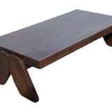 Vintage Coffee Table Wengé Brutalist Postmodern 70's Design