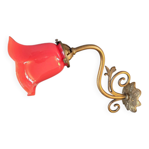 Applique tulipe en laiton - rouge