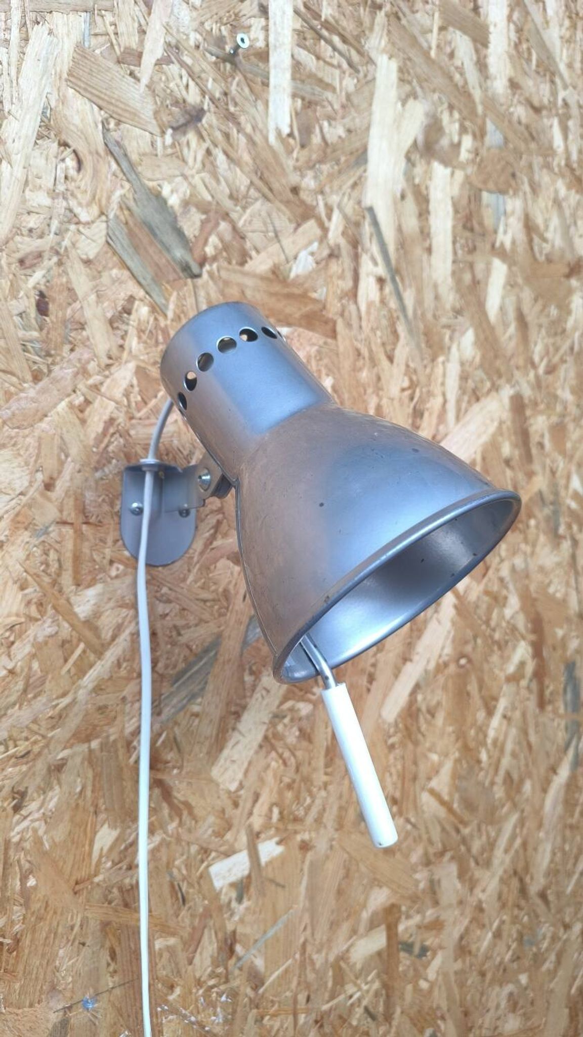 Vintage brushed aluminum wall light
