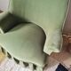 Green velvet armchair