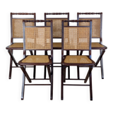 Set of 5 caned chairs