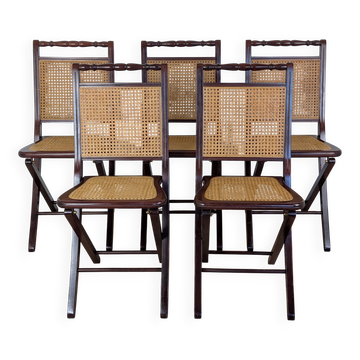 Set of 5 caned chairs