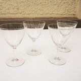8 Anciens Verres à Pied Art Déco