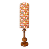 Vintage custom olive wood lamp and shade