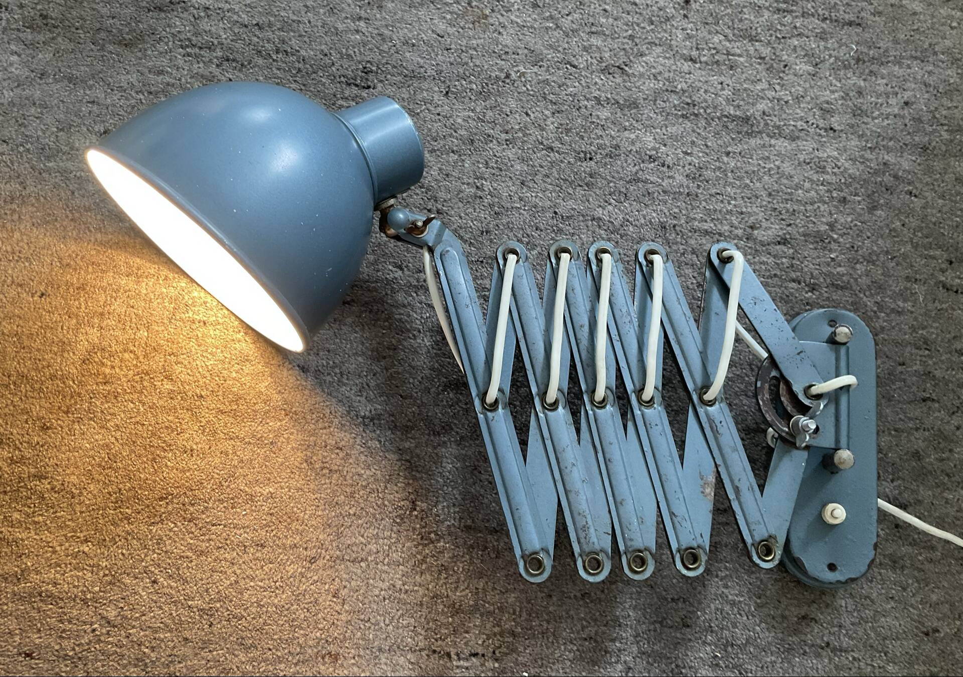 Industrial scissors wall lamp from the 1960s.