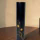Japon, vase rouleau bois laqué Wajima décor floral XXème