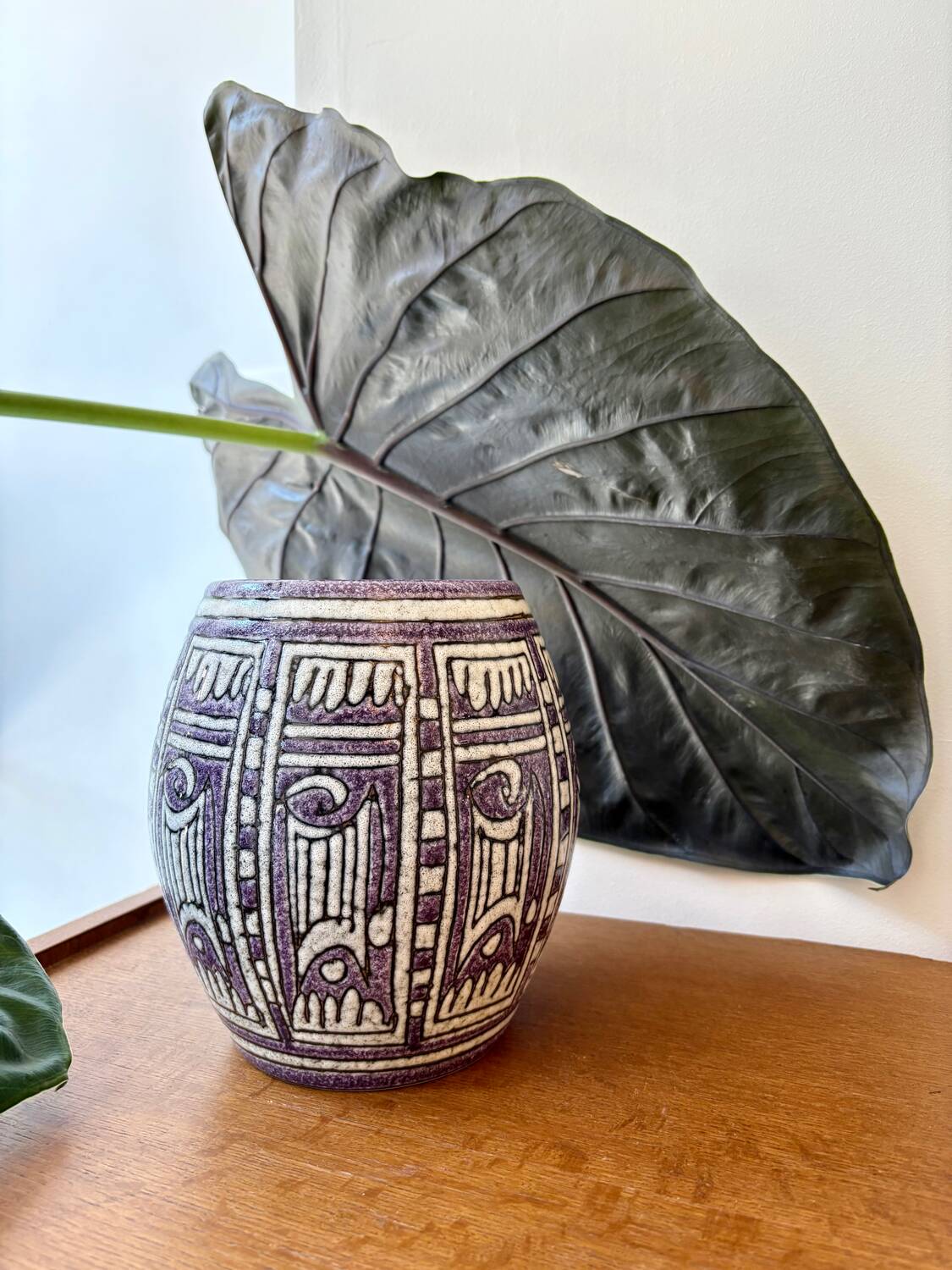 Italian ceramic vase – geometric decoration 1960s/70s