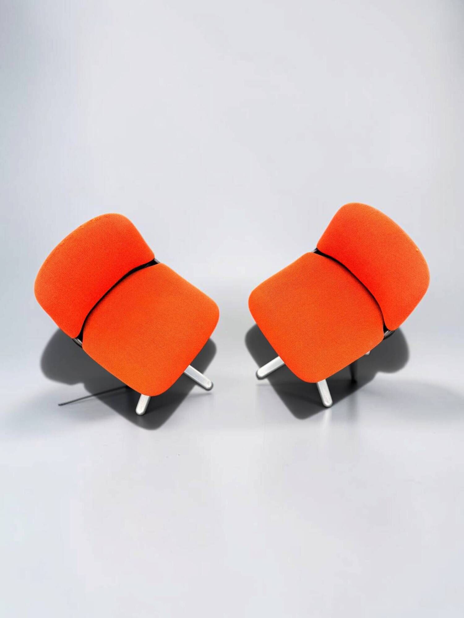 Vintage armchair model 231/5 in orange fabric by Wilkhahn