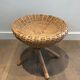 Pair of rattan stools. french work. around 1970