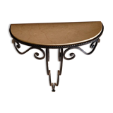 Wrought iron and marble console